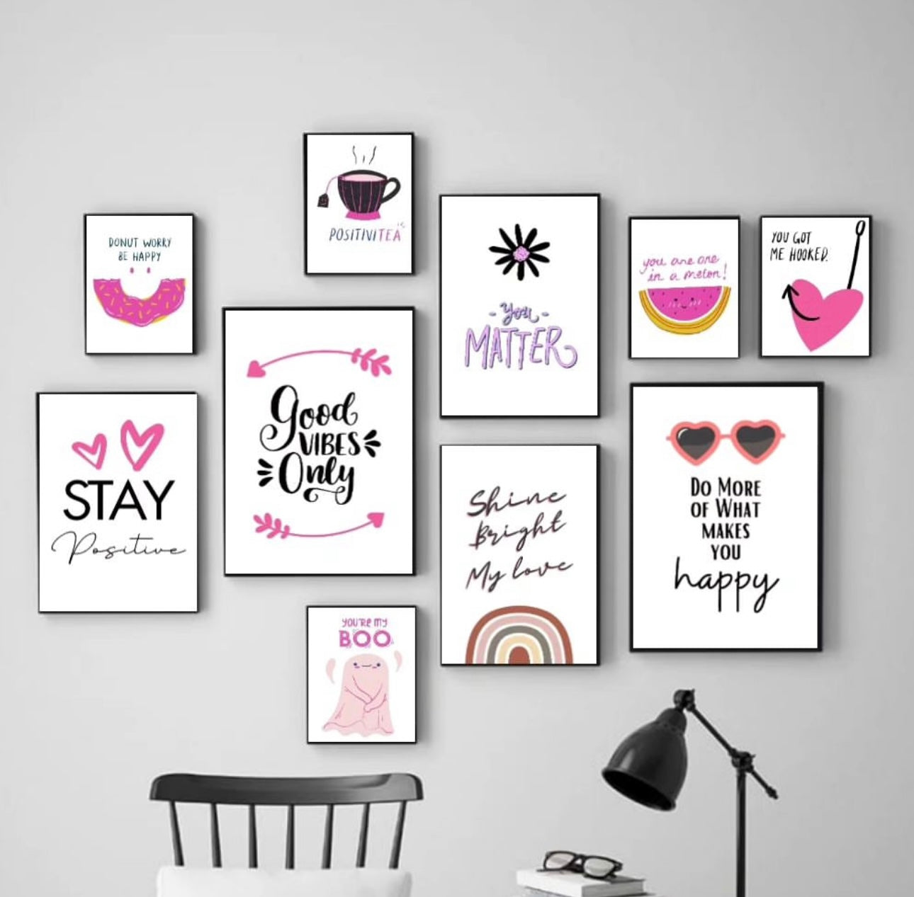 Pink Heart Girly Wall Frames