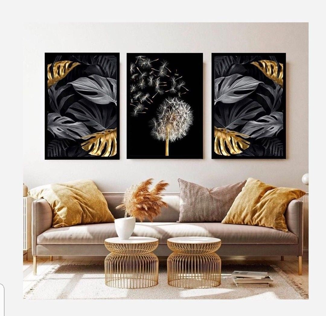 Gold Leaves Wall Art