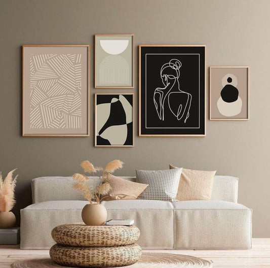 Set of 5 abstract Wall Art