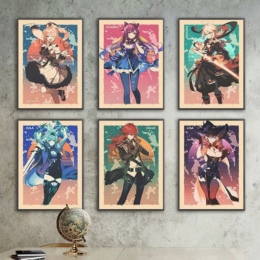 Genshin Art Prints Anime Posters